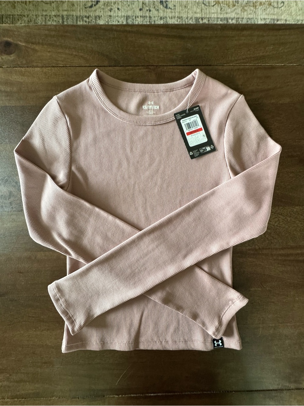 Under Armour womens Long Sleeve Ribbed Top - Dusty Pink